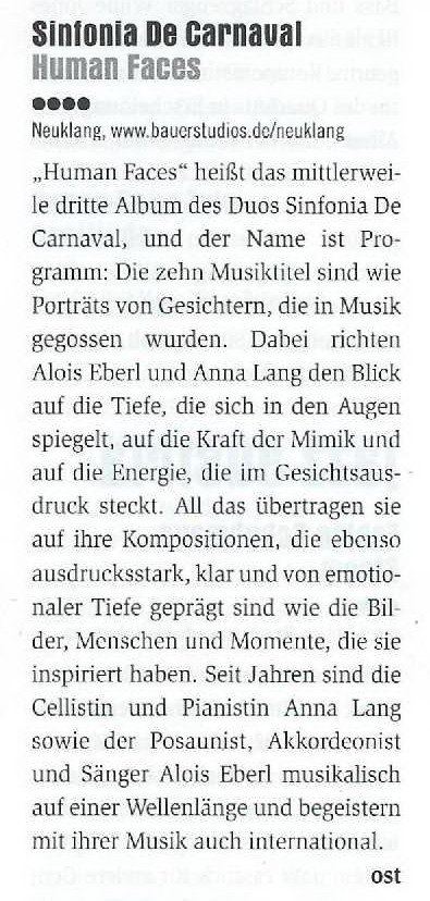 Presse Human Faces Concerto 2 26 Rezension
